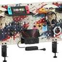 CCCEI Modular Pegboard Desk Organizer and Storage, Gaming Office Supplies Shelf Accessories with Outlets and USB, Metal Privacy Panels Peg board Deco Clamp on Table, Gifts for Men, 6FT.