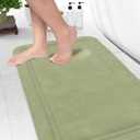 ITSOFT Memory Foam Bath Mat 31x20, Non Slip, Machine Washable, Quick Dry & Absorbent Rugs, Bath Mats for Bathroom Floor, Tub & Shower, Bathroom Rug, Sage Green