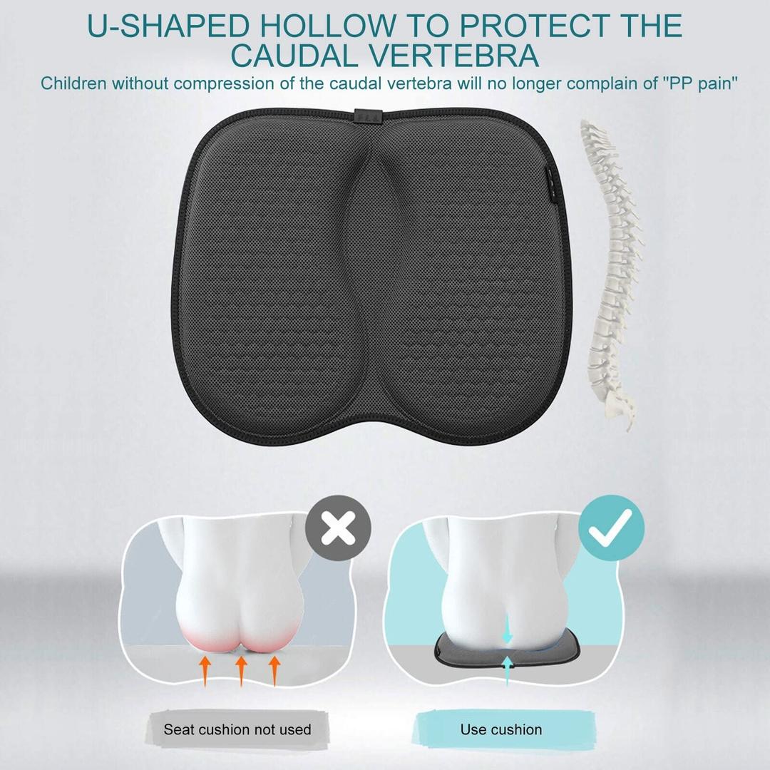 Gel Seat Cushion for Long Sitting, Cool Breathable Honeycomb Design Seat Cushion, Pads for Relief Butt & Back Pain, Tailbone Cushion for Office Chair, Wheelchair, Truck Driver