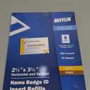 Mifflin-USA Name Badge Inserts, 2.25x3.5 or 3.5x2.25 (280 Cardstock Refills, 35 Sheets), Compatible With Inkjet, Laser Printer, and Printable Badge Inserts