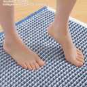 Smiry Waffle Bath Mat 24x17, Extra Soft Absorbent Bathroom Rugs, Non Slip Machine Washable Quick Dry Bath Rugs for Bathroom Floor, Tub, Shower, Home Decor Accessories, Blue & Cream