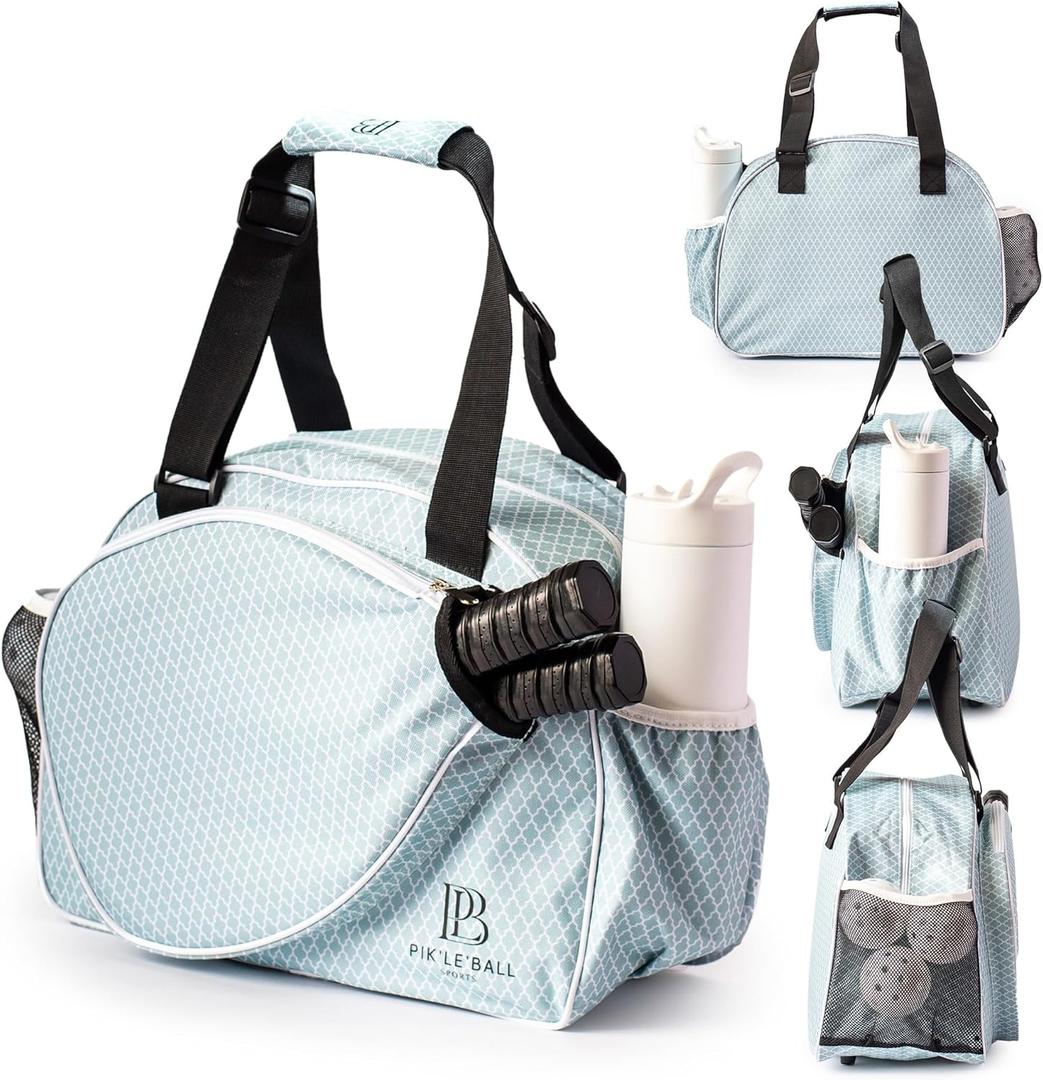 PikleBall Sport Premium Women's Pickleball Bag  Stylish and Versatile Sports Bag with Water Bottle Holder, Padded Paddle Pocket, and Spacious Design (fits 2+ Paddles!)