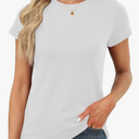 Memorose Womens Short Sleeve Tops Summer T Shirts Round Neck Causal Fashion Basic Tee Small