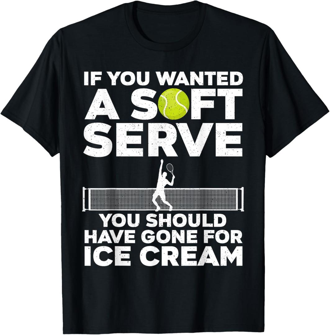 Cool Tennis Novelty for Men Women Boys Girls Tennis Players T-Shirt, M