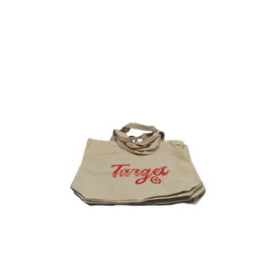Pack of 4 Large Beige Tote Bags, "Target" Logo In Red
