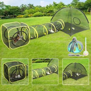 Outdoor Cat Enclosures for Indoor, Portable Mesh Tent, Outdoor pet Tunnel, Cat Playhouse with Adjustable Cat Harness and Leash for Walking, Colorful Tease Ball for Small Animals Outdoor Cat Enclosures for Indoor, Portable Mesh Tent, Outdoor pet Tunnel, Cat Playhouse with Adjustable Cat Harness and Leash for Walking, Colorful Tease Ball for Small Animals