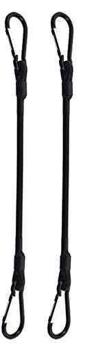 SDTC Tech 24 Inch Bungee Cord with Carabiner Hook | 2 Pack Superior Latex Heavy Duty Straps Strong Elastic Rope Locks onto Anchor Points of Luggage Rack/Cargo/Camping/RV/Hand Carts etc.