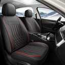 Car Seat Covers Full Set, Faux Leather Seat Covers, Car Seat Protectors Waterproof Anti-Slip, Truck Seat Covers Fit for F150 F250 F350 F450 Ram 1500 2500 3500 Tundra, BlackRed