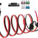 SAE Battery Connector, 10AWG SAE to O Ring Terminal Harness 2-Pin Quick Disconnect SAE Battery Cable for Motorcycle Car,with 10A 15A 20A 25A 30A Protection Fuse(20FT)