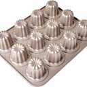 SUNCITY Non-Stick 12 Canele Mold Cake Pan for Canele Muffin Bakeware Cupcake Festive Banquet Desserts and Daily Cooking
