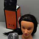 Hairingrid 26"-28" Mannequin Head Hair Styling Training Manikin Cosmetology Doll Head Synthetic Fiber Hair and Free Clamp Holder (Black)