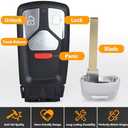 Yewong Smart Remote Key Keyless Entry Fob for Audi A4 A5 Q7 2017-up TT 2016-Up FCC ID: IYZ-AK01 4M0 959 754 AK/AQ/AF 433mhz 4Buttons