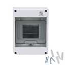 5 Way Circuit Breaker Box IP65 PC/ABS Alloy Plastic Distribution Protection Box Weatherproof Clear Cover Power Distribution Box Enclosure with Bus Bars and DIN Rail Wall-Mounted