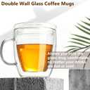 Insulated Espresso Cups - 16 oz Double Wall Glass Mugs With Handle and Lid - Cold & Heat Resistant - Perfect for Coffee, Tea, Milk, Wine