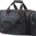 EKOROMIER Canvas Expandable Duffle Bag for Men Traveling, Luggage Travel Bag Weekender Overnight Bag,Mens Gym Carry on Duffel Bags