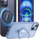 CASEKOO for iPhone 15 Case with Magnetic Invisible Stand [Military Drop Protection] [Compatible with MagSafe] Shockproof Slim Translucent Matte Case 6.1 Inch, Black, for Man/Woman