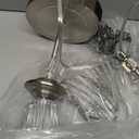 Crystal Glass Table Lamp Set of 2 With USB C+A Ports & AC Outlet - White Clear Modern Bedroom Lamps for Night Stands, Living Room - Silver Nightstand Lamps With LED Bulbs Included