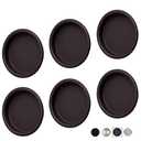 Enconker Pack of 6 Closet Door Finger Pull 2-1/8", Oil Rubbed Bronze Round Insert Bypass Closet Door Handle Sliding Door Hardware, Easy Snap-in Installation, No Nails Needed