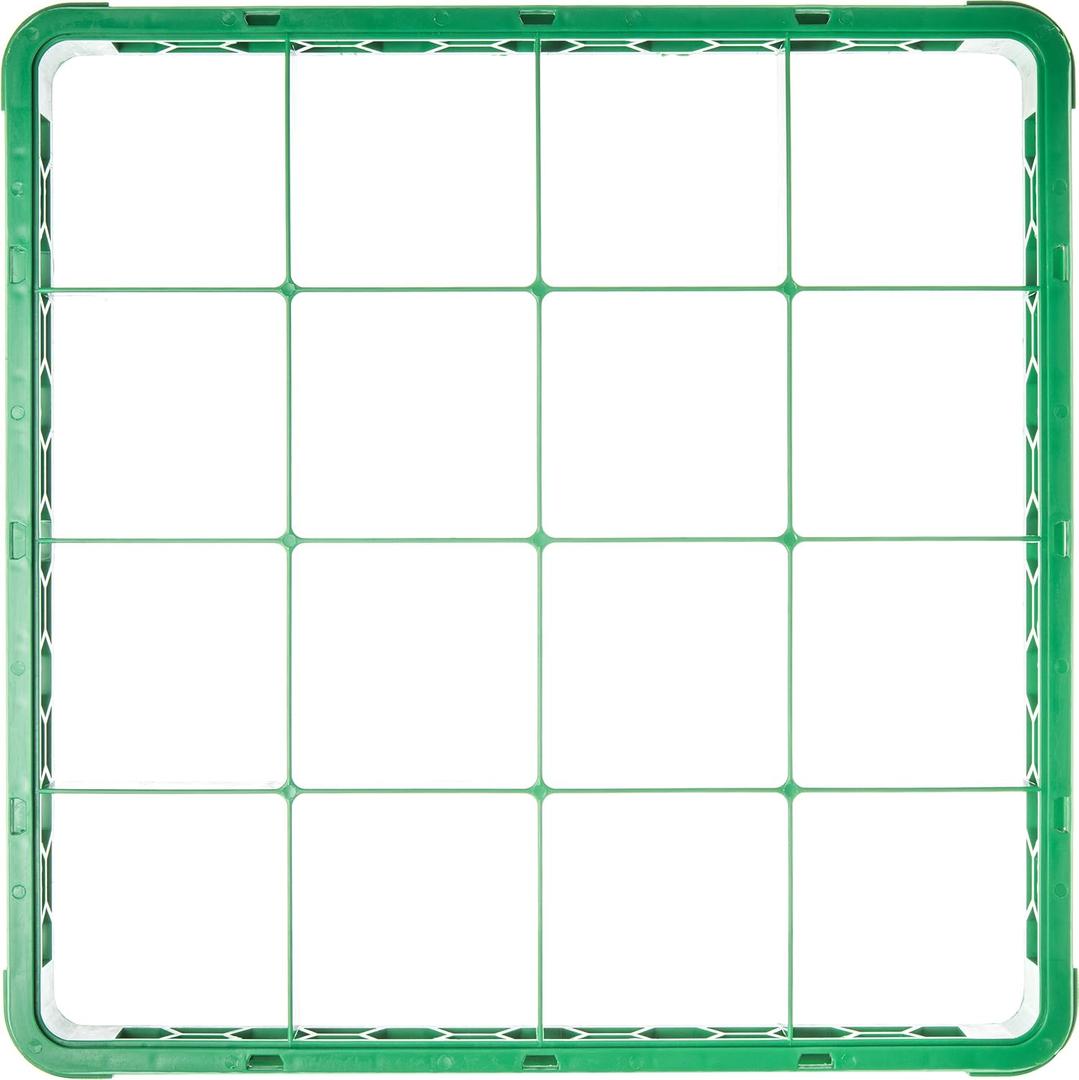 Carlisle FoodService Products OptiClean Color-Coded 16 Compartments Divided Glass Rack Extender for Commercial Dishwashers – Rack Height Extender, 4.45" x 4.45" Compartments, Green
