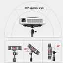 Projector Floor Stand, Portable Tripod Mount - Folding Stand for Projector, Camera, Webcam (18" to 40") - Supports Up to 3lbs (1.5kgs)