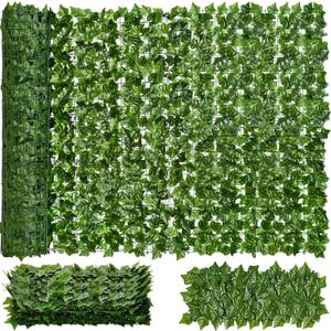 Faux Ivy Privacy Fence Screen 4PCS 20 x 20 Inch Artificial Faux Ivy Hedge Expandable Faux Privacy Fence Decoration for Wall Screen, Outdoor Garden, Wedding Decor (40x40 inches)