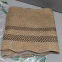 LIVEBOX Scalloped Washable 2x6 Kitchen Runner Rug, Easy Jute Geometric Tan Rugs for Entryway Hallway, Indoor Outdoor Non Slip Rug Farmhouse Modern Carpet Door Mat for Porch Bedroom Laundry Room