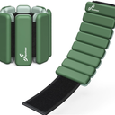 Sportneer Wrist & Ankle Weights for Women Men - 1 Pair (1 lb/2 lb Each) | Adjustable Weighted Bracelet Silicone Bangles for Yoga, Dance, Pilates, Cardio, Aerobics, Gym, Pool Exercises and Jogging (Deep Emerald)