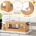 Bamboo and Acrylic Tea Bag Organizer Drawer, Stackable Tea Bag Holder and Organizers, Wooden Storage Containers with Acrylic Drawer, Space Saving for Office Kitchen Countertop Cabinet Pantry(2 Pcs)