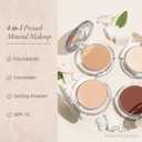 PR MINERALS 4-in-1 Pressed Mineral Makeup Powder Foundation with SPF 15 - Concealer & Finishing Compact Pressed Powder for Face - Buildable Medium to Full Coverage Foundation Powder