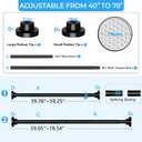 AIZESI Heavy Duty Tension Curtain Rod 40-78" Adjustable No Drill, Black