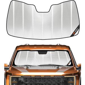 Pigenius Windshield Sun Shade for Ford F150 2021-2025. Reflective Aluminum Film Front Window Sunshade B