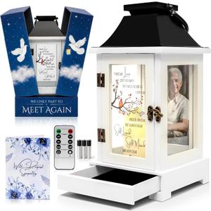 Memorial Lantern with Photo Frame & Keepsake Drawer | Ready-to-Gift Box