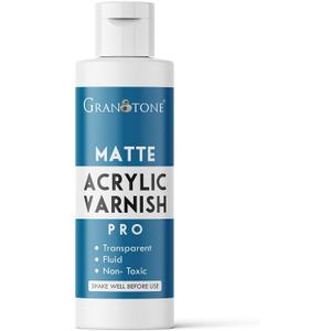 GRANOTONE Matte Finish Varnish for Acrylic Painting 3.38 fl oz Non Yellowing Non Toxic Anti Crazing 100 ML for Pro Artists Hobby Painters
