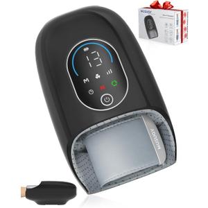 Hand Massager with Heat and Compression  Full-Hand & Wrist Air Massage with Palm Roller  6 Modes & Intensities  Soothing Comfort for Daily Use (Black)