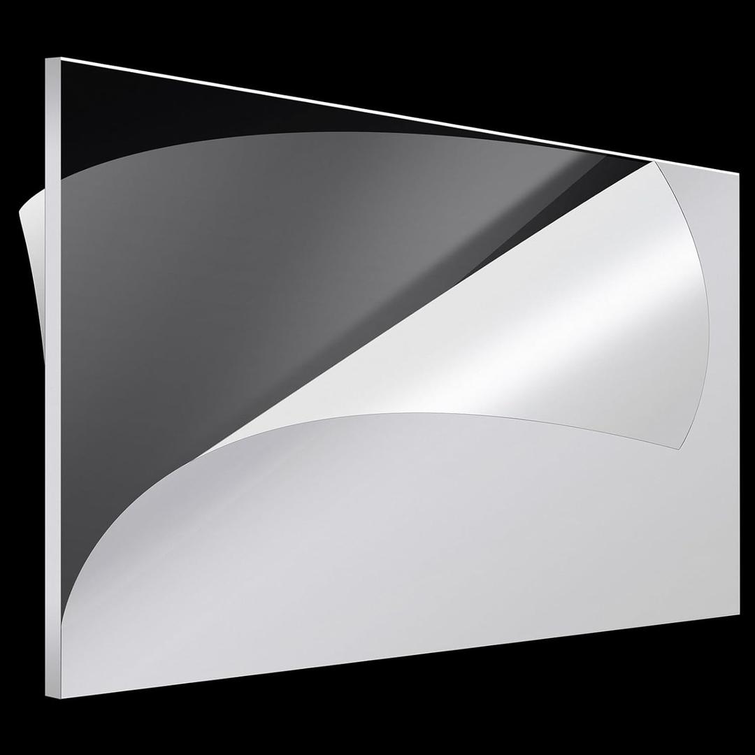 Roowest 1 Pcs 24 x 48 Inch, 1/4 Inch Thick Clear Acrylic Plexiglass Sheets Transparent Plastic Panels Sheets Cut to Size Cast Acrylic Board Panel with Protective Film for Craft DIY Project Sign Frame