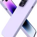 ORNARTO Compatible with iPhone 14 Pro Max Case 6.7, Slim Liquid Silicone 3 Layers Full Covered Soft Gel Rubber Phone Case Protective Cover with Microfiber Lining 6.7 inch-Pastel Lilac