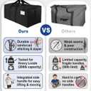 80 Pack Large Strong Moving Bags with Zippers & Carrying Handles - Water-Resistant - Heavy Duty Storage Tote for Space Saving, Fold Flat, Alternative to Moving Box (Black)