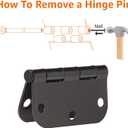 Amazon Basics Sturdy Rounded 5/8 Radius Interior Door Hinges with Included Screws, 3.5" x 3.5", Matte Black, 18-Pack