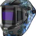 MDOLDES Large Angle True Color Solar Automatic dimming Welding Helmet, 4 arc sensors with Wide Shading Range of 4/5/9-13, Welding mask Suitable for TIG MIG ARC Welding mas (Lightning)