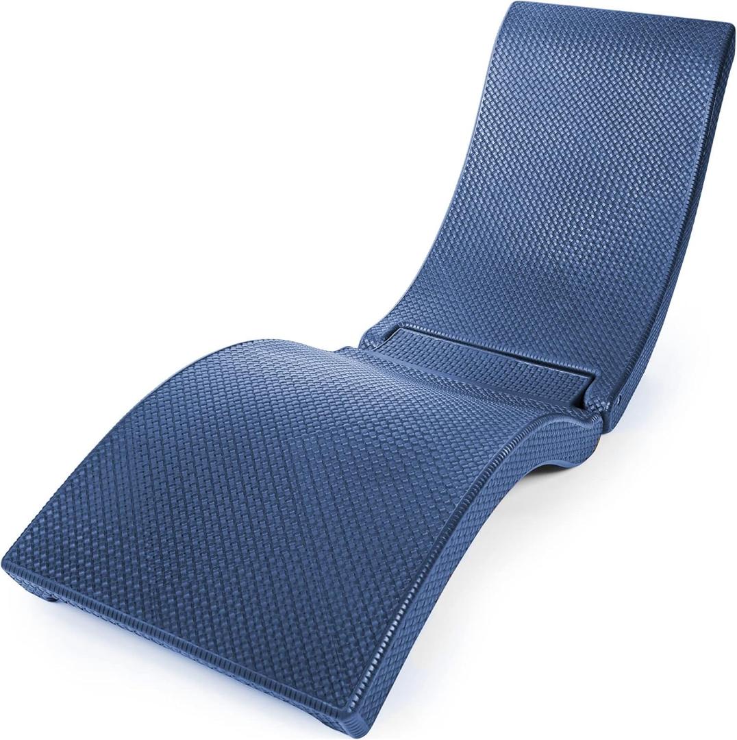 Pool Mate Luxury Swimming Pool Patio Chaise Lounge Chair, Blue