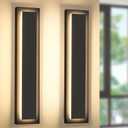 Modern Outdoor Wall Lights -𝟐𝟒 𝐈𝐍 Long Exterior Lighting Fixtures,Black LED Outdoor Wall Sconce Use for House,Porch,Garage,Front Door, Patio,IP65 Waterproof,3000K Warm White,24W,2 Packs, 23.6IN-2 PCS