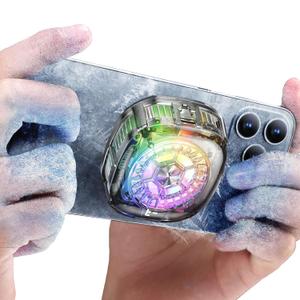 Phone Cooler,RGB Transparent Phone Cooling Fan with Semi-Conductor Cooling Chip, Magnetic Cellphone Radiator with Temperature Display for Mobile Gaming,Tiktok Live Streaming