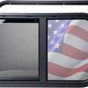 Horizontal RV Window 24" W x 15" H, Replacement Camper Window, Sliding Teardrop Window with Net Screen and Trim Rings, RV Windows for Cargo Trailer, DOT Certification Qualified