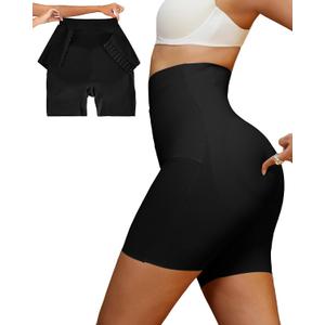 PAUKEE Padded Underwear for Women Butt Lifting Panties Tummy Control Shapewear Built-in Butt Pads for Bigger Butt (Large, Black)