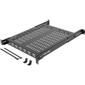 Tecmojo 1U 4-Post Vented Server Rack Mount Shelf,21.7in Deep with Adjustable Depth 13.5-31.8 Inch,Supports to 242 lbs,Universal Tray for 19 Inch AV/Network Equipment Rack,Black