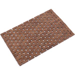 Bamboo Bath Mat Bathroom Rugs Floor Wood Shower Bathtub Waterproof Non Slip Accessories 16x24 Inch Easy to Clean, Walnut, 1 pc