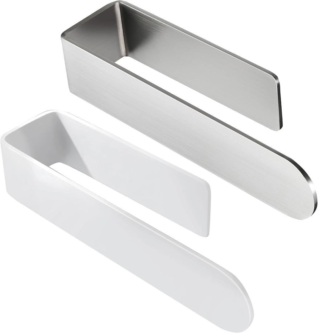 Taozun Hand Towel Holder/Taozun White Towel Rack, Self Adhesive Hand Towel Holder Towel Ring, Stainless Steel Towel Bar for Bathroom or Kitchen Wall