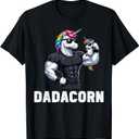 Dadacorn Unicorn Dad Papa Father's Day Daughter T-Shirt, Black, Large
