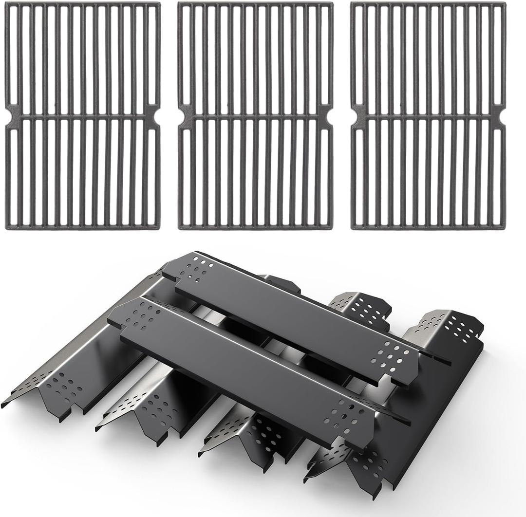 SafBbcue Grill Replacement Parts for Nexgrill 6 Burner 720-0896B 720-0896 720-0898, Cooking Grates and Heat Plates for Nexgrill Deluxe 6 Burner Gas Grill 720-0896E 730-0896 720-0896B Replacement Parts