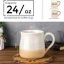 GBhome Ceramic Coffee Mugs Set of 4, 24oz Handmade Large Coffee Mugs Set with Terracotta Underside for Latte/Tea/Beer/Hot Cocoa/Cappuccino/Soup Dishwasher & Microwave Safe-Multicolor